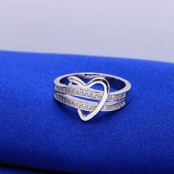 coração novo anel de Casamento completo pavimentada cz zircão de luxo amor Anel de Noivado para o amante de jóias de moda elegante ANEL de PROMESSA