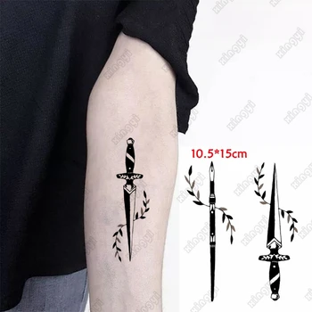 Impermeável Da Etiqueta Temporária Tatuagem Espada De Folha De Flash Tatuagens Antigo Egito Anubis Cão De Arte No Corpo, Braço Falso Manga Tatoo Homens Mulheres