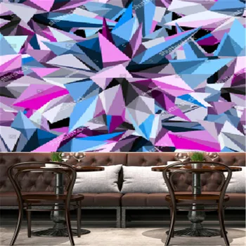 Geométricas Assimétrica Triângulo Bar Industrial Decoração de papel de Parede Restaurante plano de Fundo do Papel de Parede Mural, Papel De Parede 3D