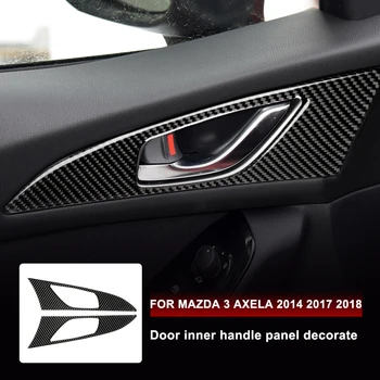 Novo Para MAZDA 3 Axela acessórios da Porta interior handle painel de decorar fibra de carbono automotivo estofos adesivos de 2014 2017 2018