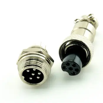 6PIN 12mm GX12-6 núcleo de aviação plug conector do cabo do plug + socket 5 pares