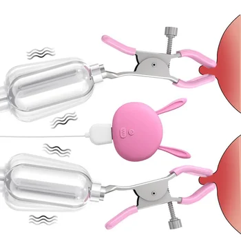 10 Velocidades de Carregamento USB Mamilo Vibrador Adulto do Sexo Brinquedos Mamilo Grampo Para as Mulheres Estimulador de Clitóris Controle Remoto Massagem do Peito