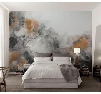 xuesu Fumaça textura aquarela concepção artística pintados à mão papel de parede do sofá quarto personalizado mural 8D impermeável de parede de pano
