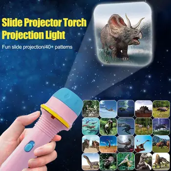 24 Padrões de Animais da Tocha do Projetor de Projeção de Luz de Tochas Lâmpada de Lanterna de Dinossauros, Animais do Mar a Luz da Noite de Natal Para as Crianças Z9U3